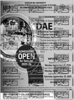 Admission notice for Sukkur Institute Of Business Administration IBA University